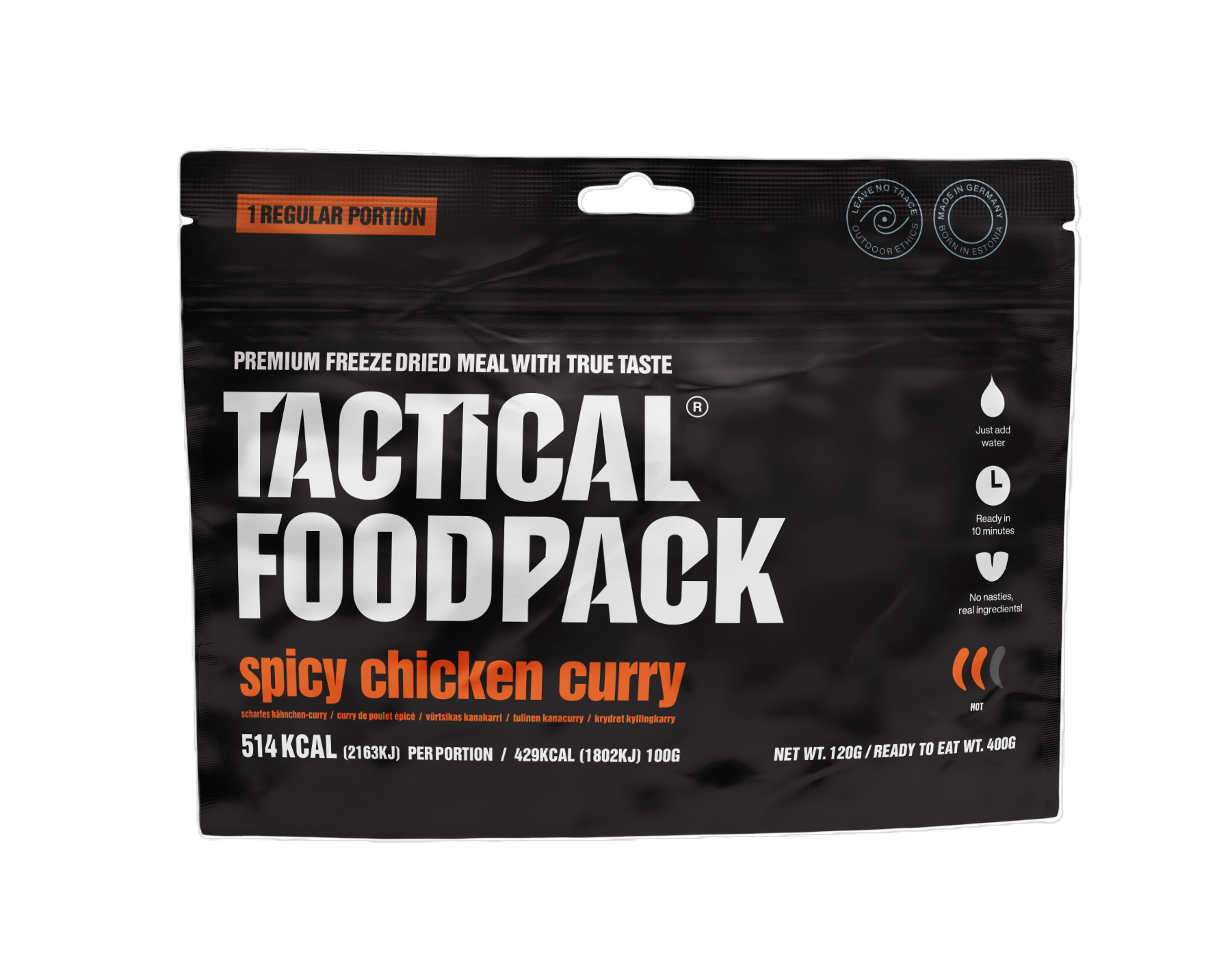 Tactical Foodpack - Krydret Kylling I Karry, 514 Kcal fra Tactical Foodpack - billede nr. 1 hos GrejFreak.dk