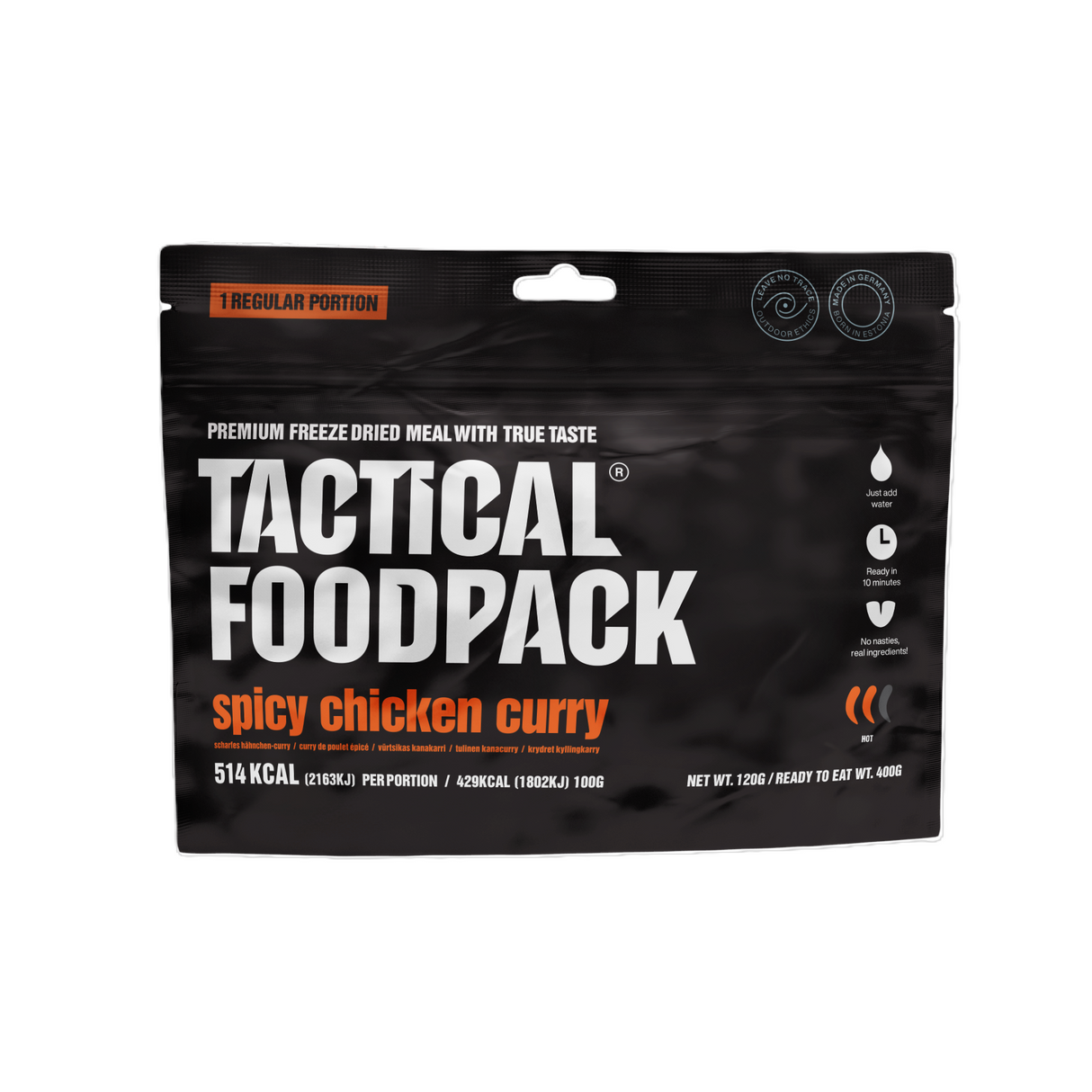 Tactical Foodpack - Krydret Kylling I Karry, 514 Kcal fra Tactical Foodpack - billede nr. 1 hos GrejFreak.dk
