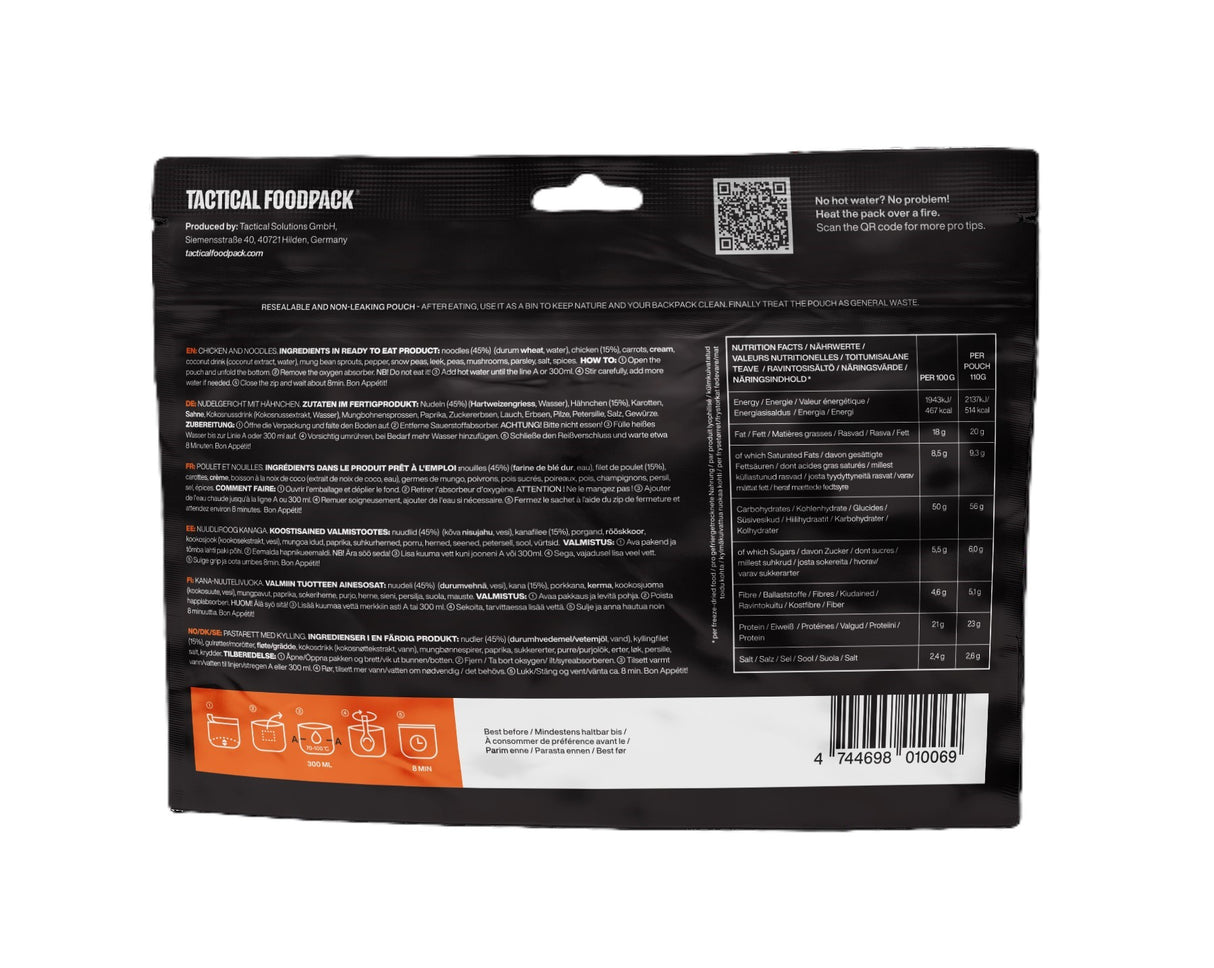 Tactical Foodpack - Kylling og Nudler, 514kcal fra Tactical Foodpack - billede nr. 3 hos GrejFreak.dk