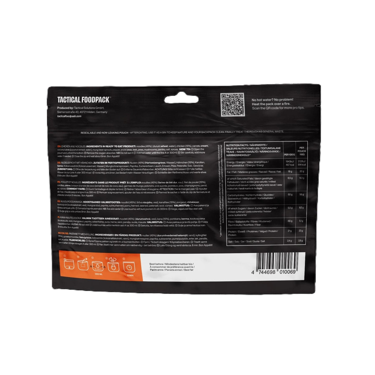 Tactical Foodpack - Kylling og Nudler, 514kcal fra Tactical Foodpack - billede nr. 3 hos GrejFreak.dk