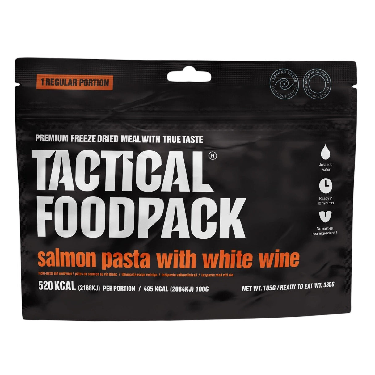 Tactical Foodpack - Pasta Med Laks i Hvidvinssauce, 520 Kcal fra Tactical Foodpack - billede nr. 2 hos GrejFreak.dk