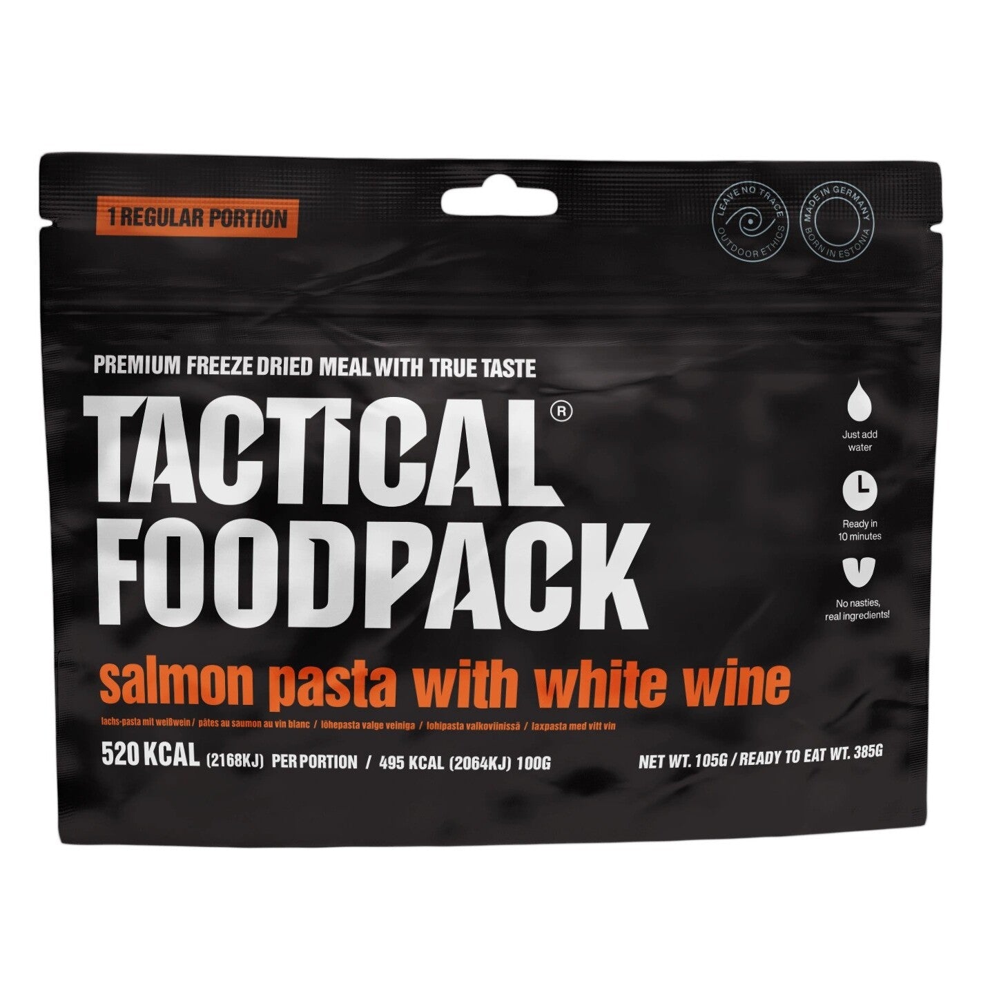 Tactical Foodpack - Pasta Med Laks i Hvidvinssauce, 520 Kcal fra Tactical Foodpack - billede nr. 2 hos GrejFreak.dk