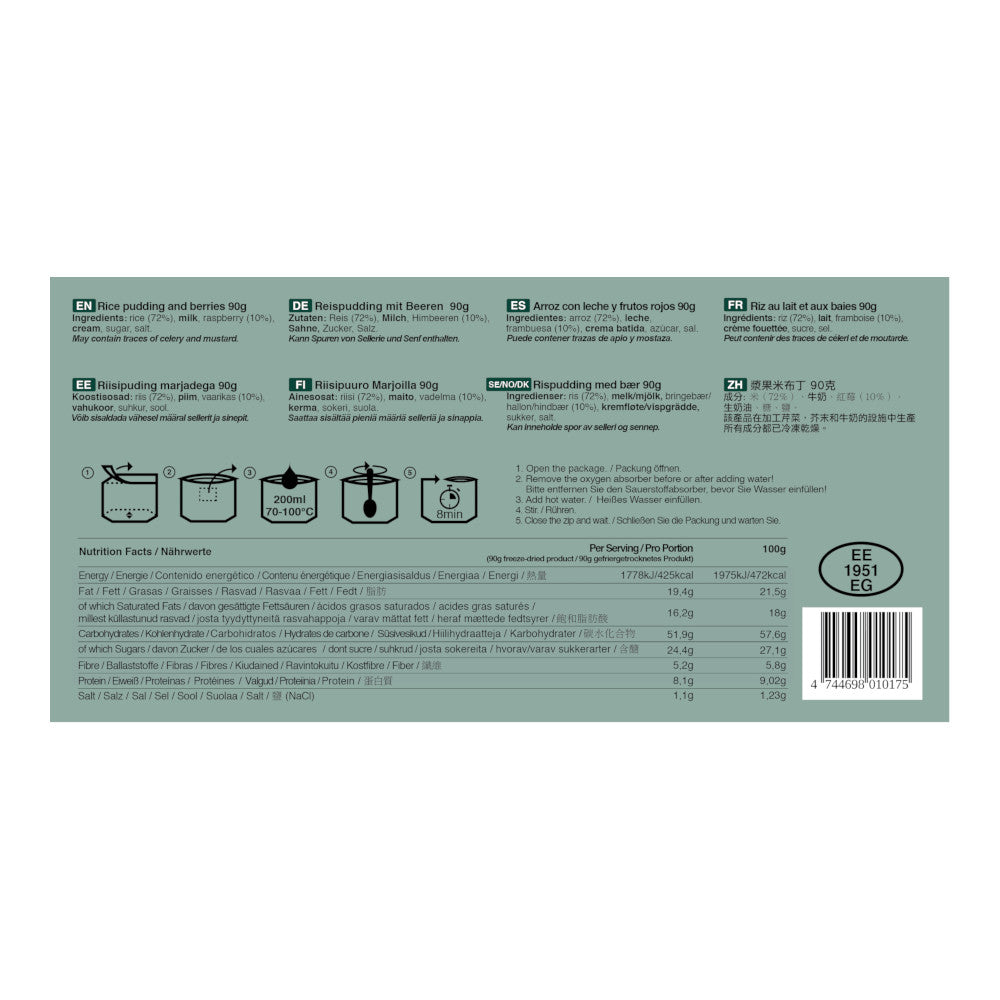 Tactical Foodpack - Risbudding Med Bær (425 Kcal) fra Tactical Foodpack - billede nr. 3 hos GrejFreak.dk