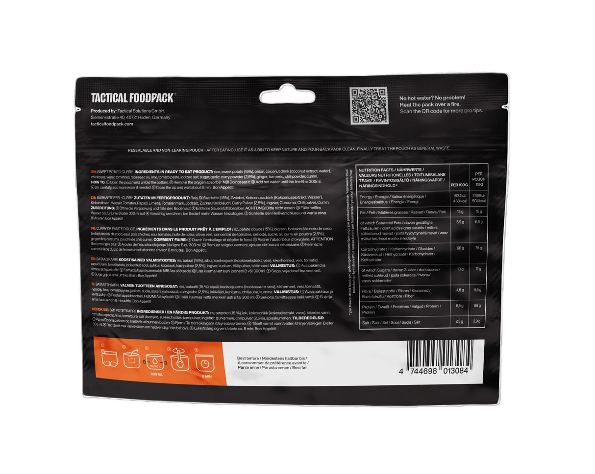 Tactical Foodpack - Sødkartoffel i Karry, 504kcal fra Tactical Foodpack - billede nr. 2 hos GrejFreak.dk