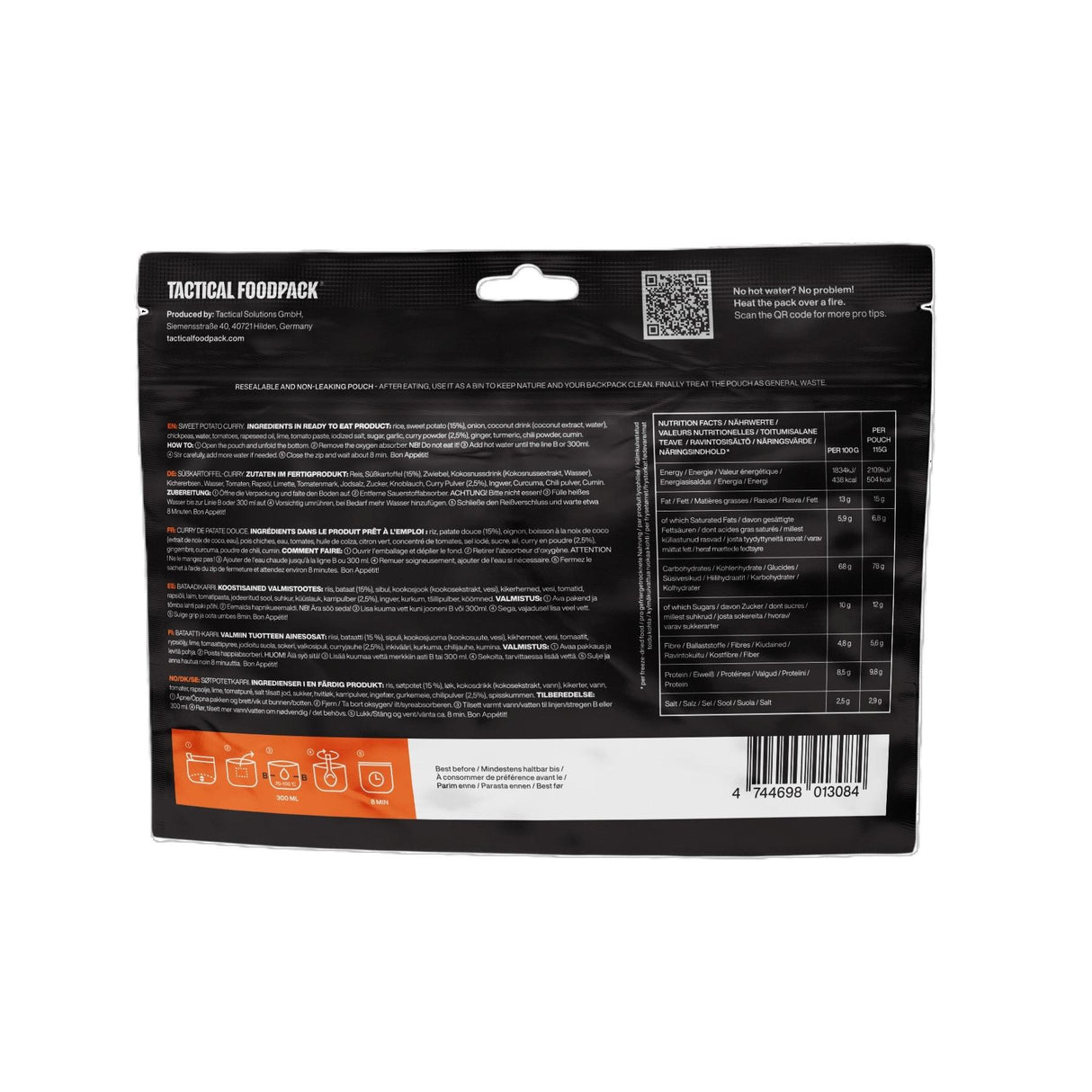 Tactical Foodpack - Sødkartoffel i Karry, 504kcal fra Tactical Foodpack - billede nr. 2 hos GrejFreak.dk