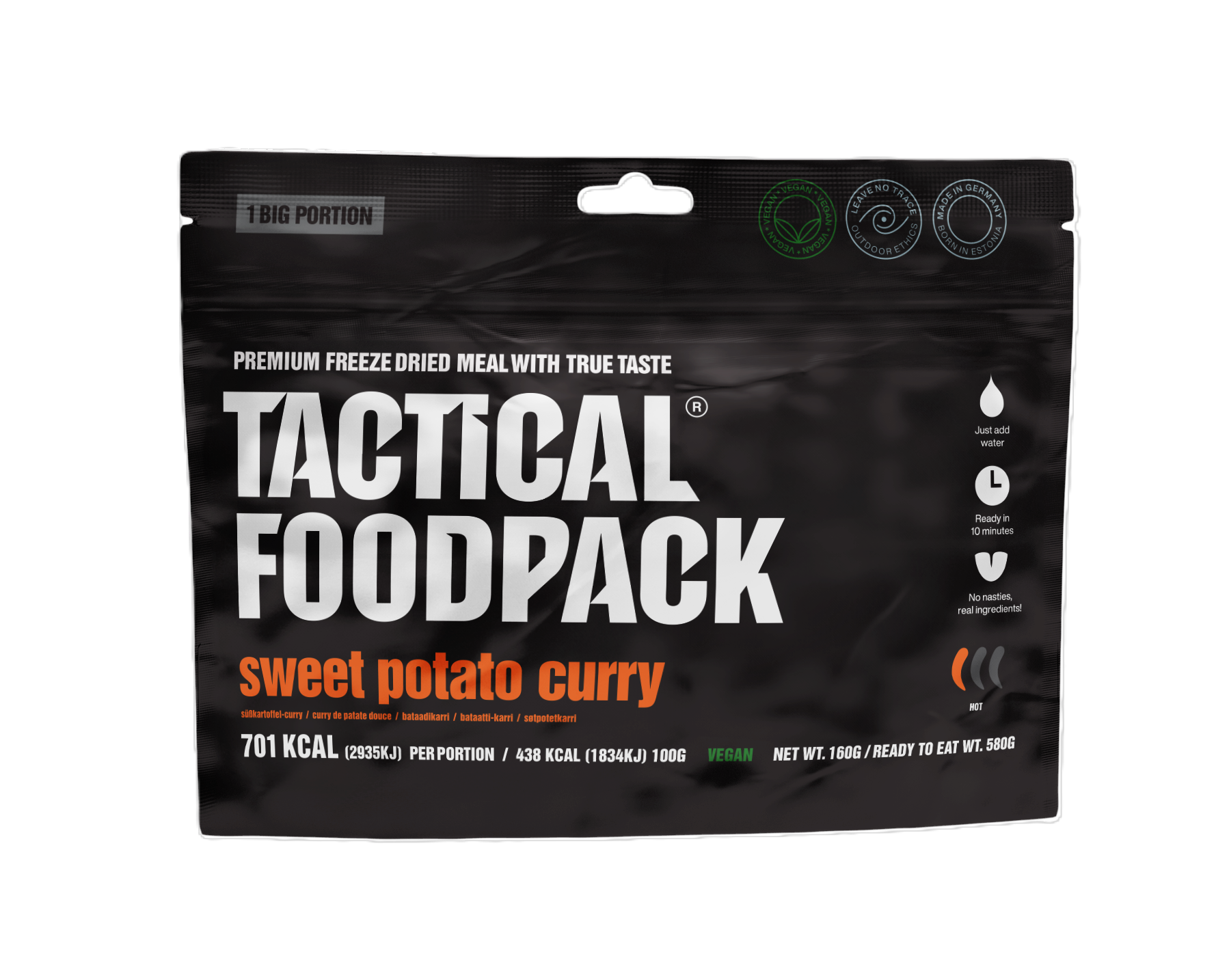 Tactical Foodpack - Sødkartoffel i Karry - Stor Portion, 701 kcal fra Tactical Foodpack - billede nr. 1 hos GrejFreak.dk