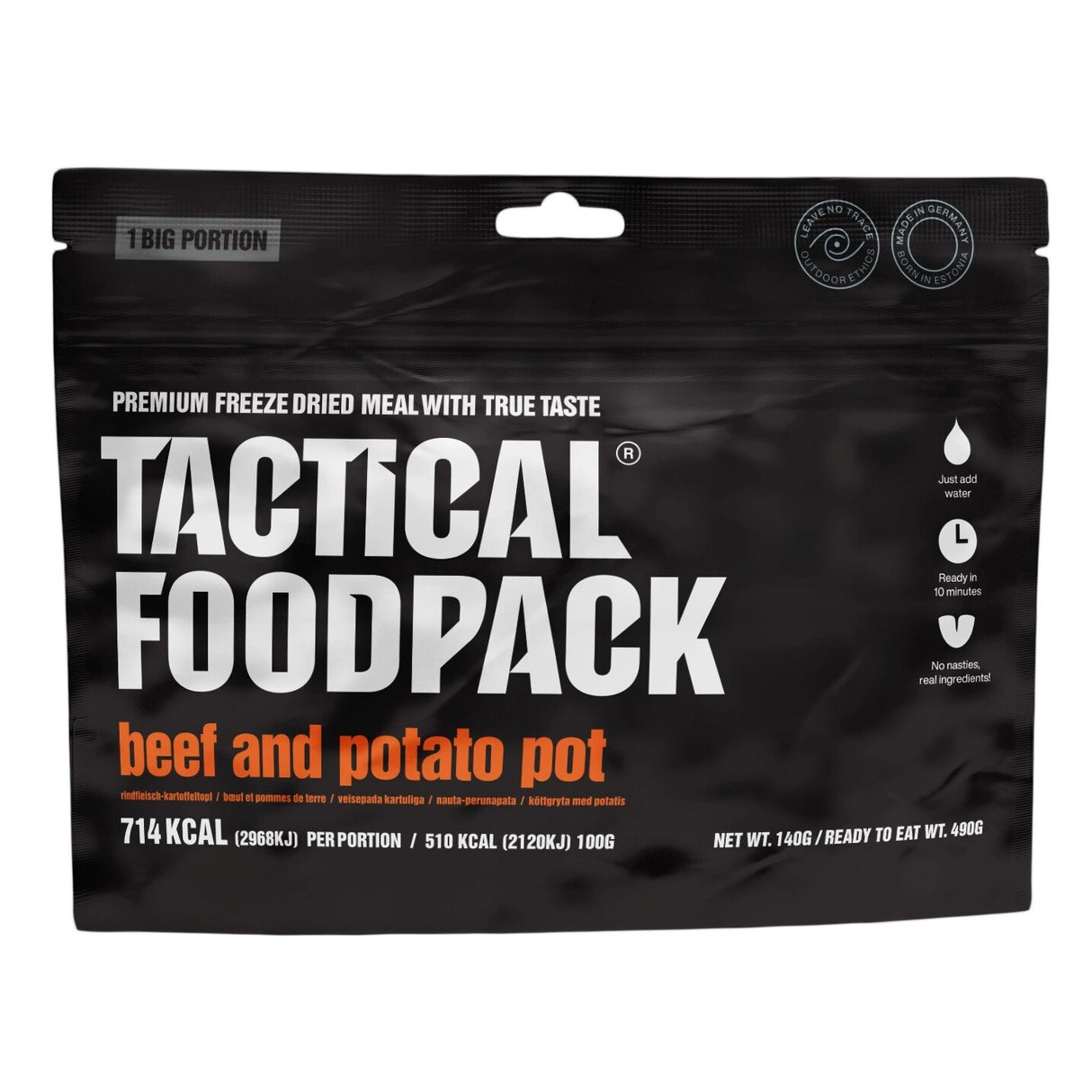 Tactical Foodpack - Stuvning Med Oksekød Og Kartoffel - Stor Portion, 714 Kcal fra Tactical Foodpack - billede nr. 1 hos GrejFreak.dk