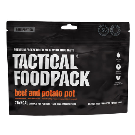 Tactical Foodpack - Stuvning Med Oksekød Og Kartoffel - Stor Portion, 714 Kcal fra Tactical Foodpack - billede nr. 1 hos GrejFreak.dk