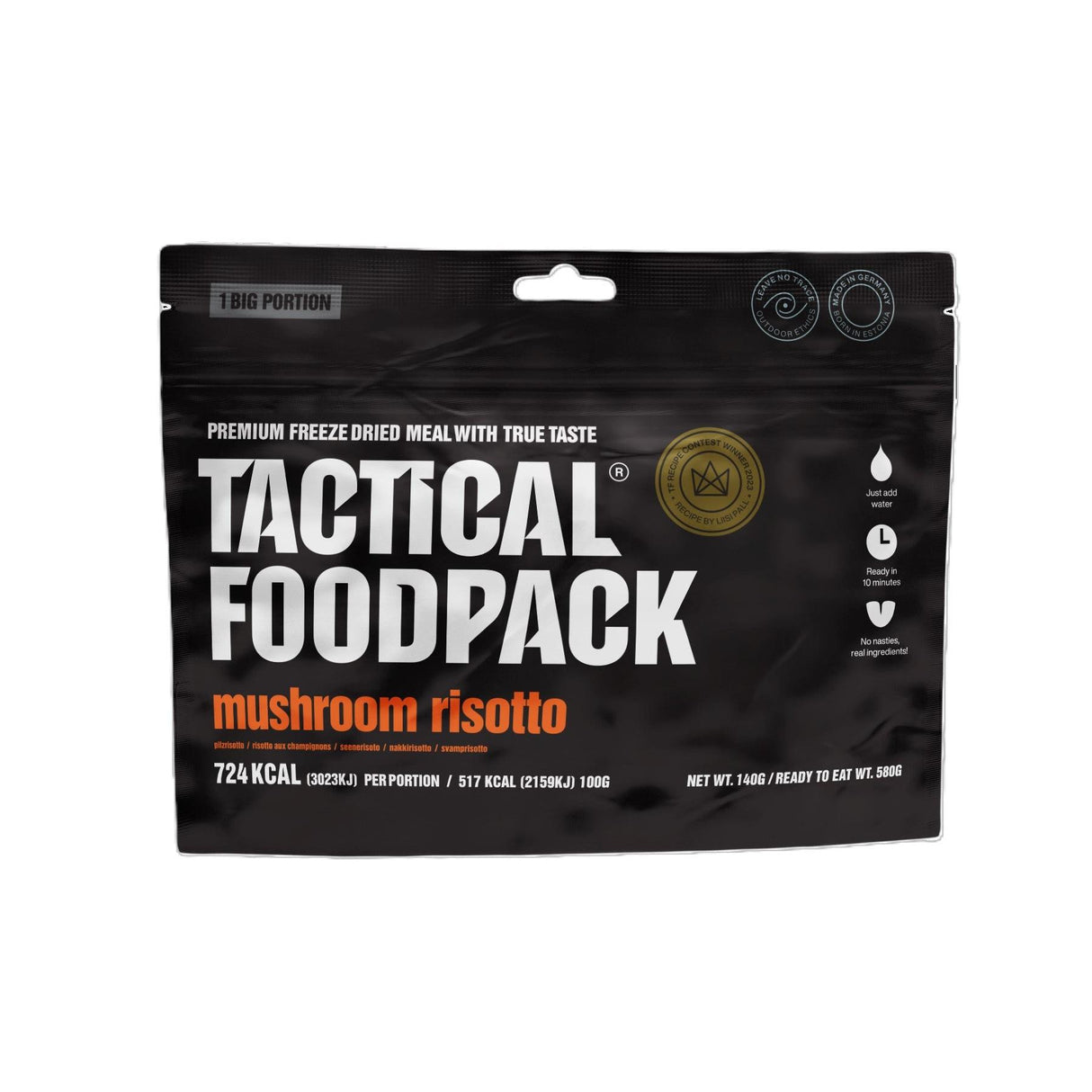 Tactical Foodpack - Svampe Risotto - Stor Portion, 724 Kcal fra Tactical Foodpack - billede nr. 1 hos GrejFreak.dk