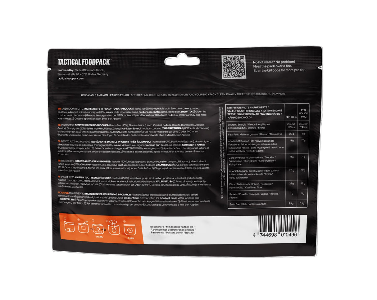 Tactical Foodpack - Svampe Risotto - Stor Portion, 724 Kcal fra Tactical Foodpack - billede nr. 3 hos GrejFreak.dk