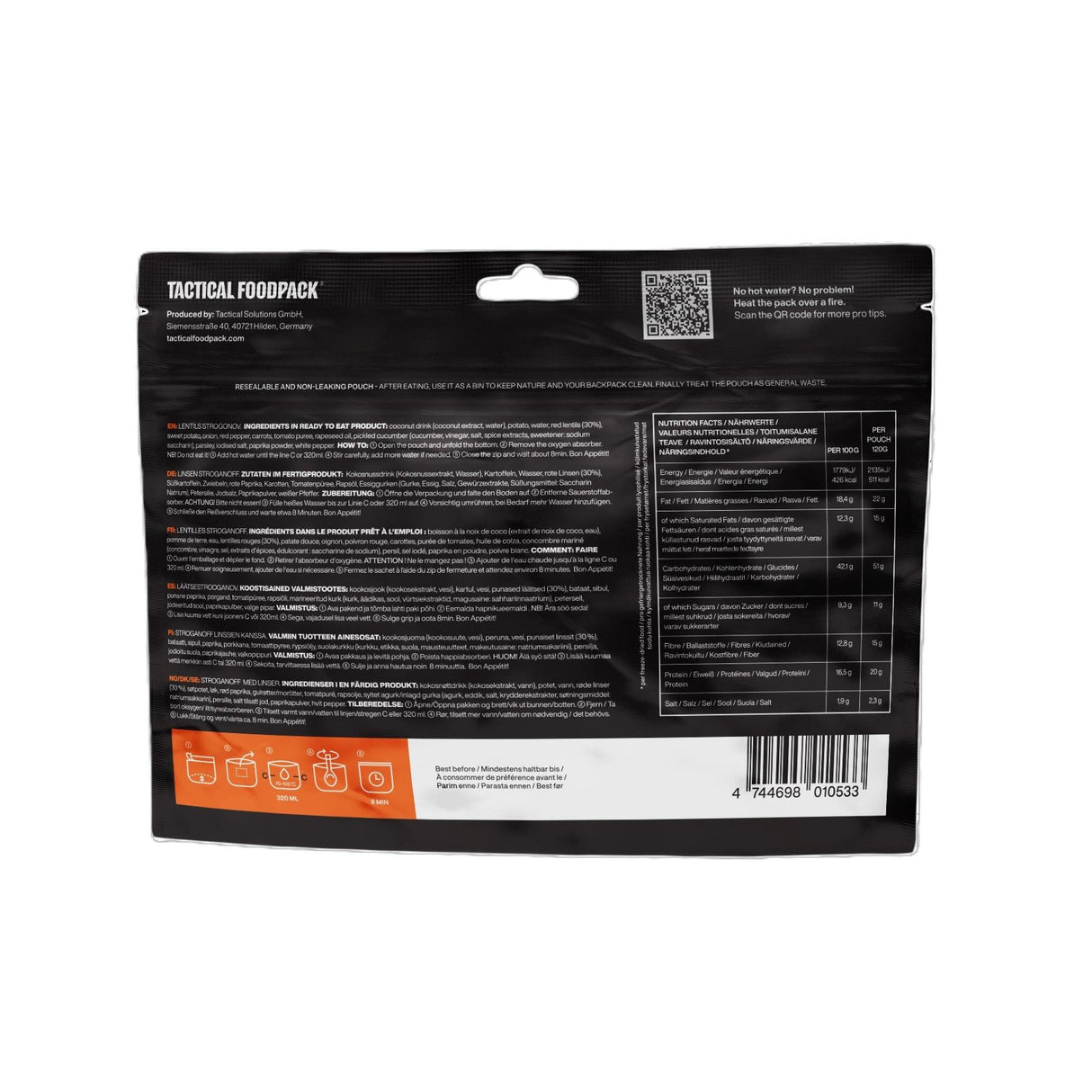 Tactical Foodpack - Vegansk Weekpack Juliett Feltration, 21 måltider (10.290 Kcal) fra Tactical Foodpack - billede nr. 6 hos GrejFreak.dk