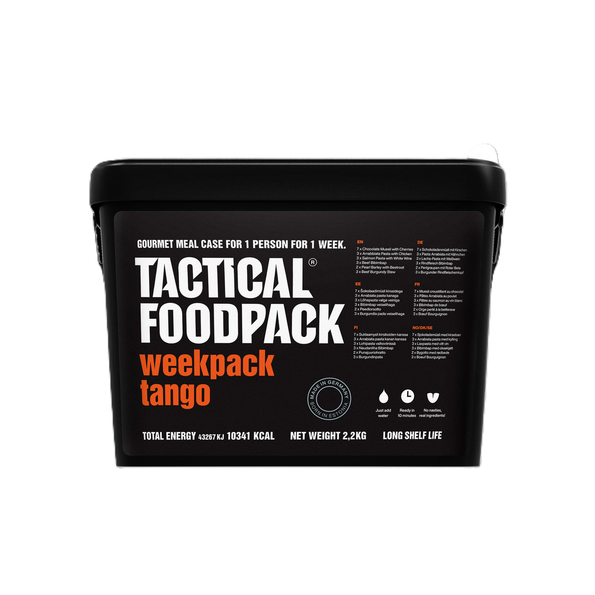 Tactical Foodpack - Weekpack Tango Feltration, 21 måltider, 10.341 Kcal fra Tactical Foodpack - billede nr. 1 hos GrejFreak.dk