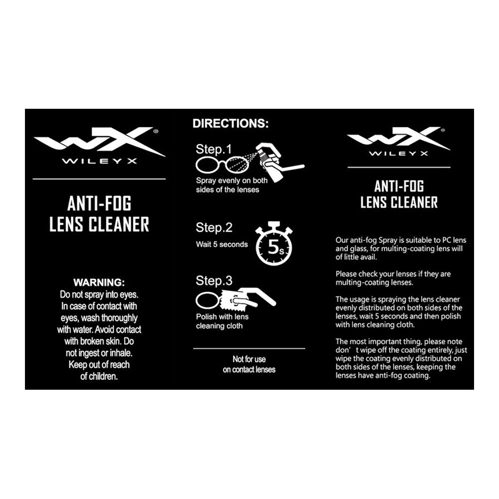 Wiley X - Anti-Fog Linse Rensesæt 25ml fra Wiley X - billede nr. 2 hos GrejFreak.dk