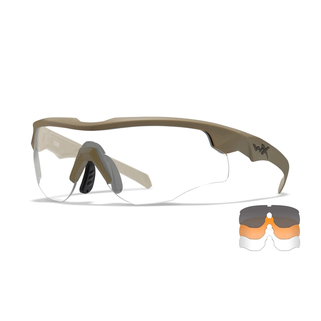 Wiley X - ROGUE Comm Skydebriller Sand - 3 Linser fra Wiley X - billede nr. 1 hos GrejFreak.dk