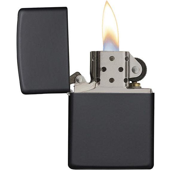 Zippo - Black Matte Lighter m. firmalogo fra Zippo - billede nr. 4 hos GrejFreak.dk