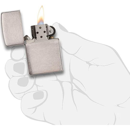 Zippo - Brushed Chrome Lighter fra Zippo - billede nr. 4 hos GrejFreak.dk