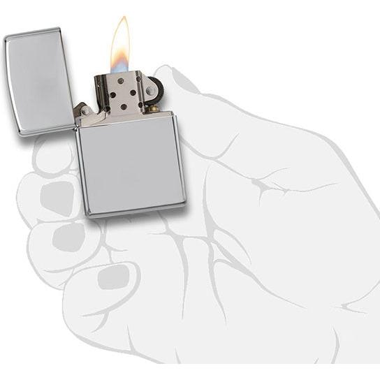 Zippo - High Polish Chrome Lighter fra Zippo - billede nr. 4 hos GrejFreak.dk