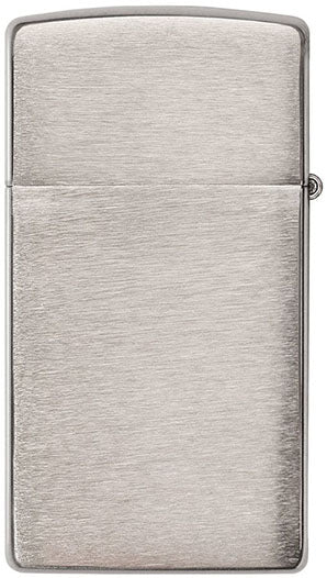 Zippo - Slim Brushed Chrome Lighter fra Zippo - billede nr. 2 hos GrejFreak.dk