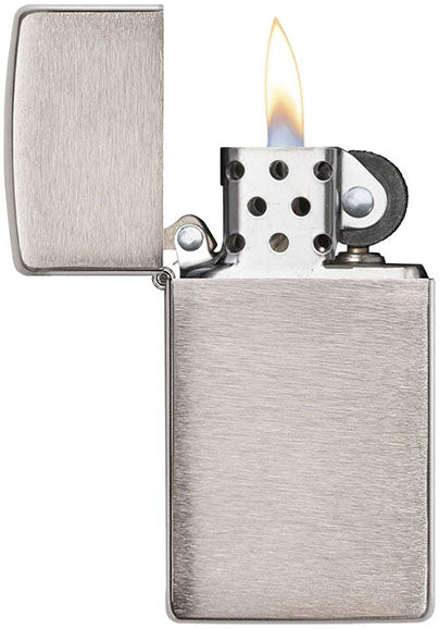 Zippo - Slim Brushed Chrome Lighter fra Zippo - billede nr. 3 hos GrejFreak.dk