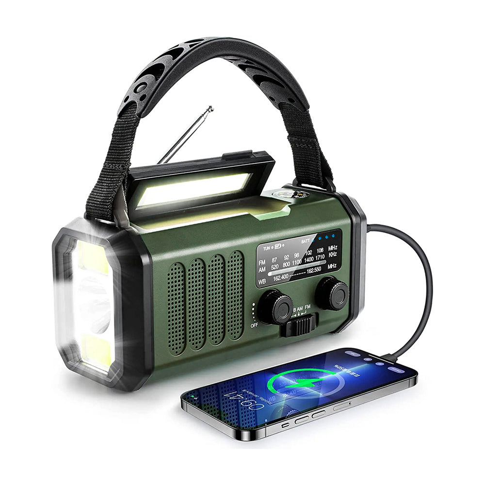 Sunny Hiker - Nødradio m. Powerbank 10.000 mAh // Grøn fra Sunny Hiker - billede nr. 1 hos GrejFreak.dk