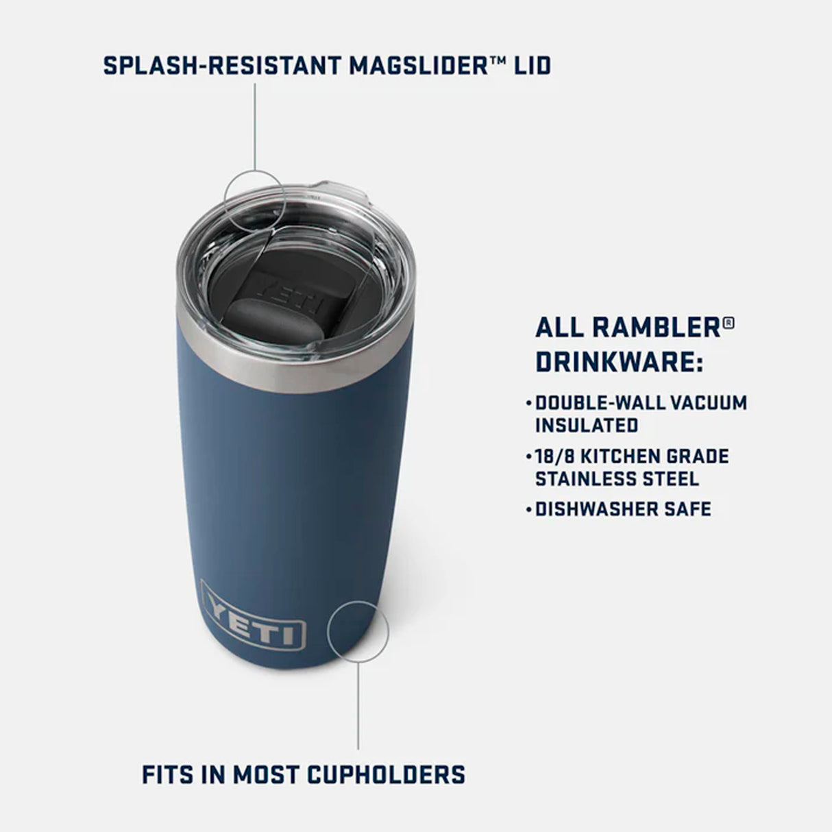 YETI - Rambler Tumbler 296 ml // Charcoal fra YETI - billede nr. 5 hos GrejFreak.dk