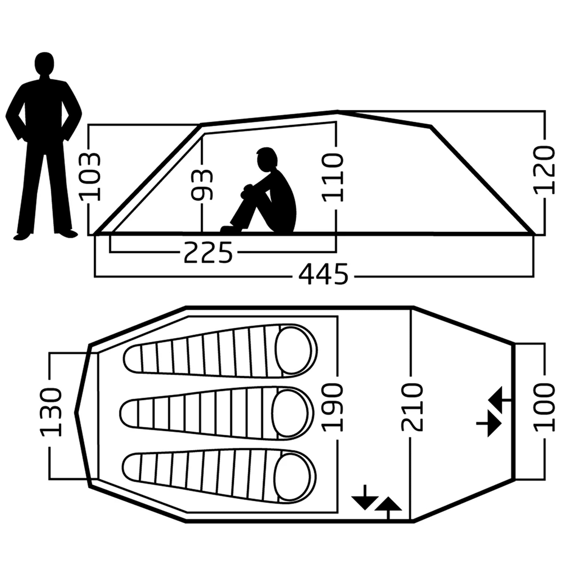 Nordisk - Oppland 3 PU (3.0) Telt // Dark Olive Green fra Nordisk - billede nr. 3 hos GrejFreak.dk