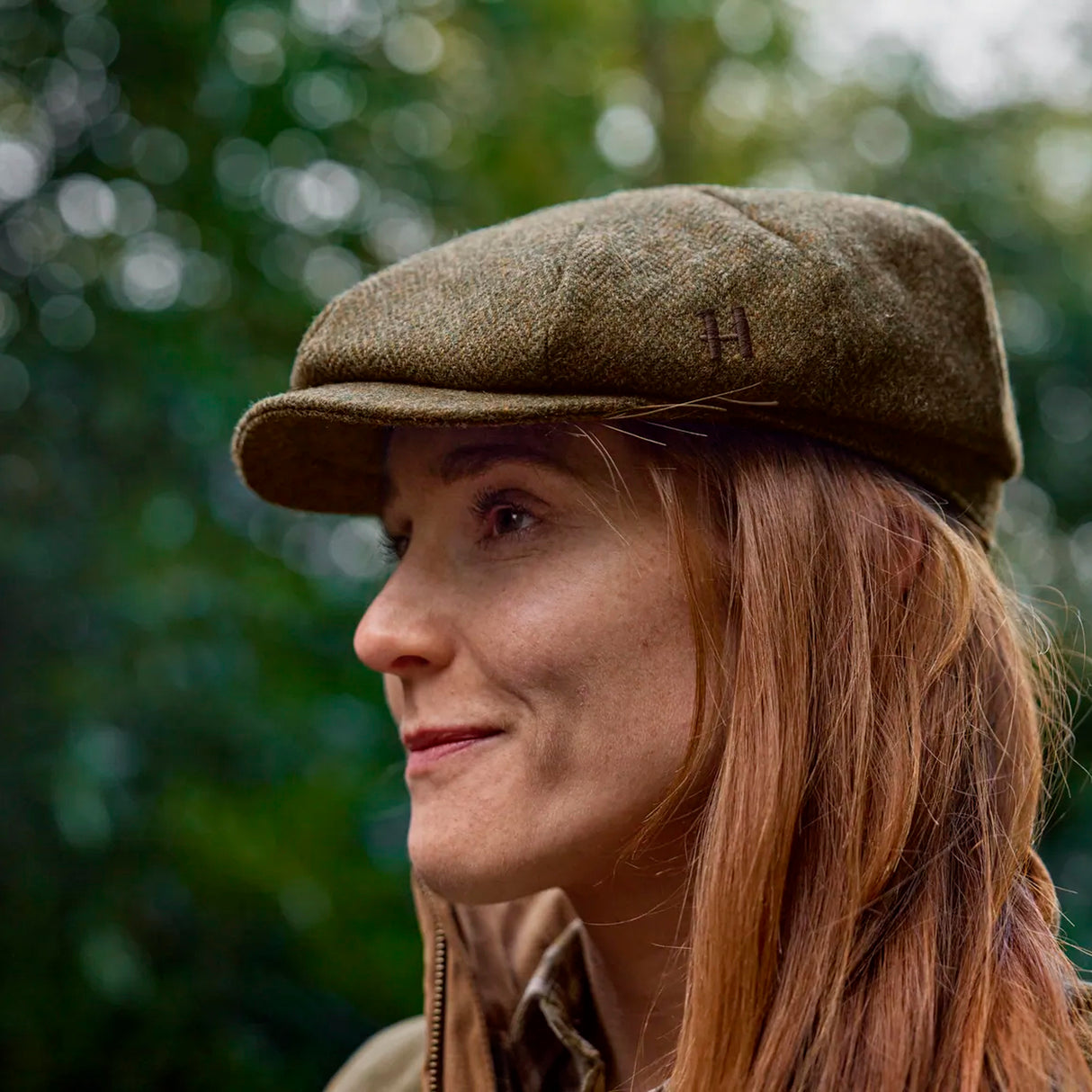 Härkila - Kenmore Cl. Baker Boy Cap // Forest Green/Herringbone fra Härkila - billede nr. 2 hos GrejFreak.dk