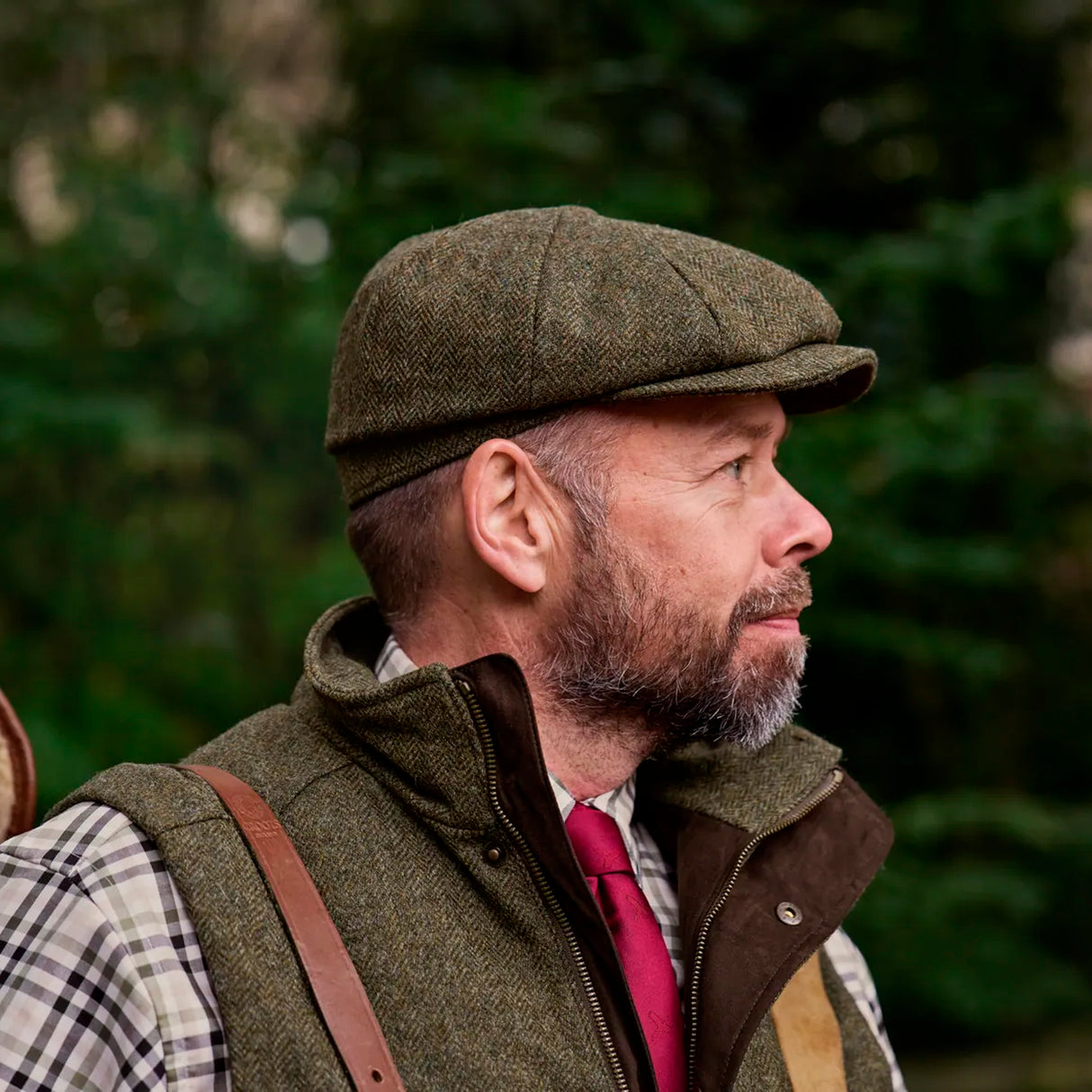 Härkila - Kenmore Cl. Baker Boy Cap // Forest Green/Herringbone fra Härkila - billede nr. 4 hos GrejFreak.dk