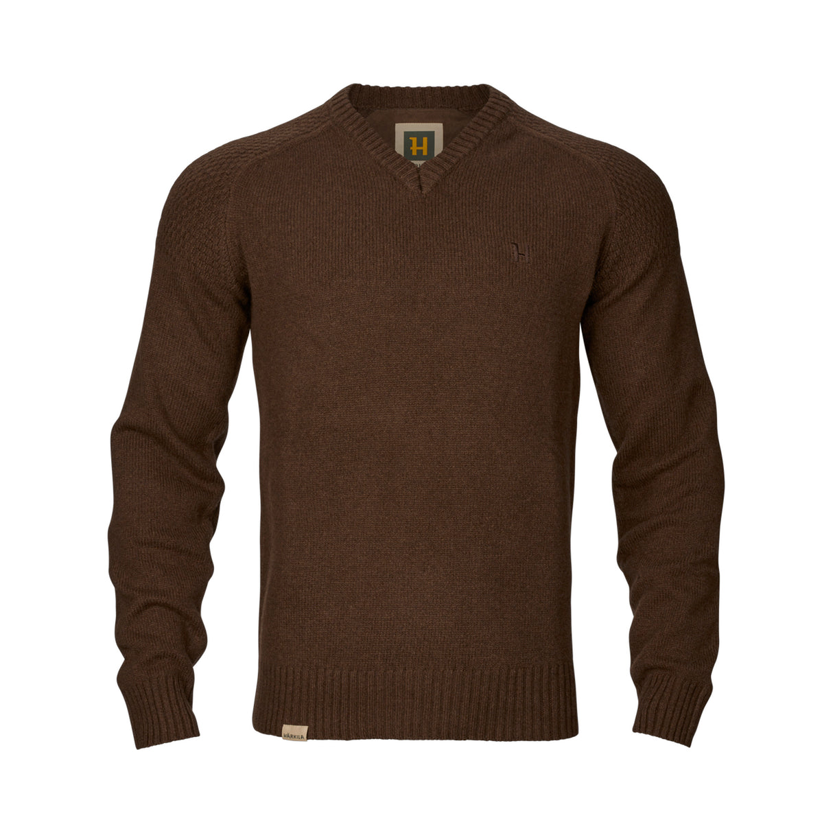 Härkila - Vincent Merino V-Neck Pullover // Demitasse Brown fra Härkila - billede nr. 1 hos GrejFreak.dk