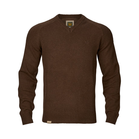 Härkila - Vincent Merino V-Neck Pullover // Demitasse Brown fra Härkila - billede nr. 1 hos GrejFreak.dk