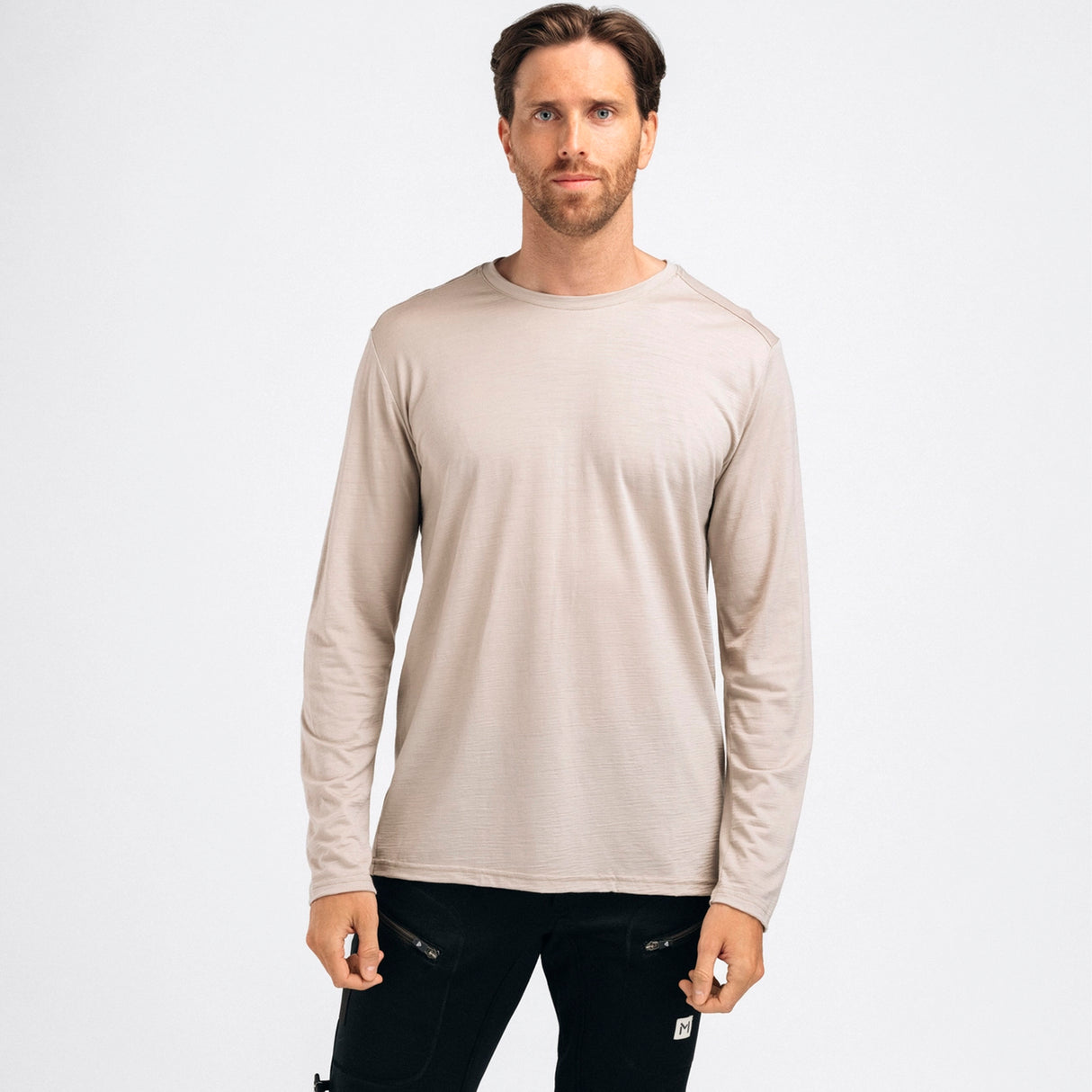 Aclima - LightWool 180 Langærmet Herre Uldtrøje // Simple Taupe fra Aclima - billede nr. 4 hos GrejFreak.dk