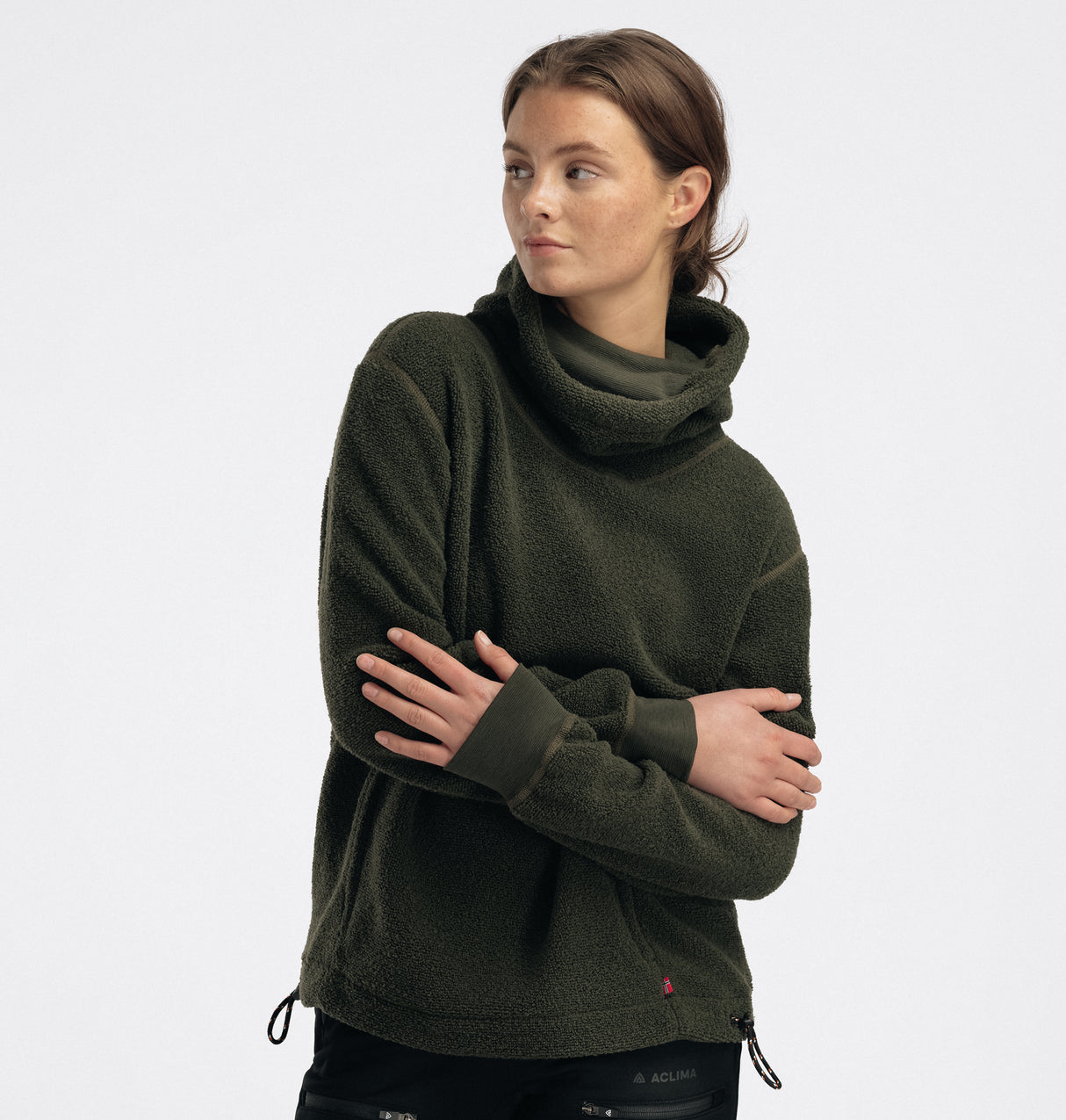 Aclima - ReBorn Terry 400g Unisex Pullover // Olive Melange fra Aclima - billede nr. 7 hos GrejFreak.dk