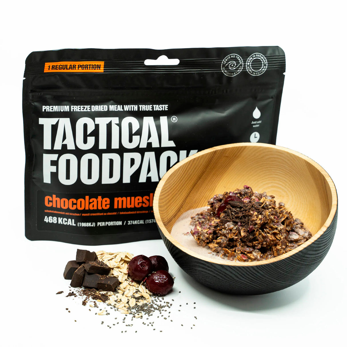 Tactical Foodpack - Chokolade Müsli med kirsebær fra Tactical Foodpack - billede nr. 2 hos GrejFreak.dk