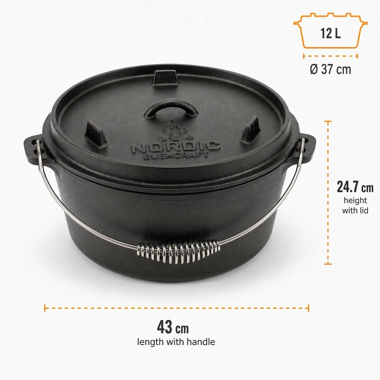 Nordic Bushcraft - 12L Dutch Oven fra Nordic Bushcraft - billede nr. 6 hos GrejFreak.dk