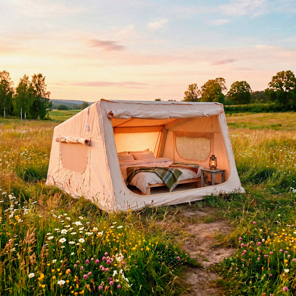 Sunny Hiker - Oppustelig Cabin Bomuld 3-personers Telt fra Sunny Hiker - billede nr. 2 hos GrejFreak.dk