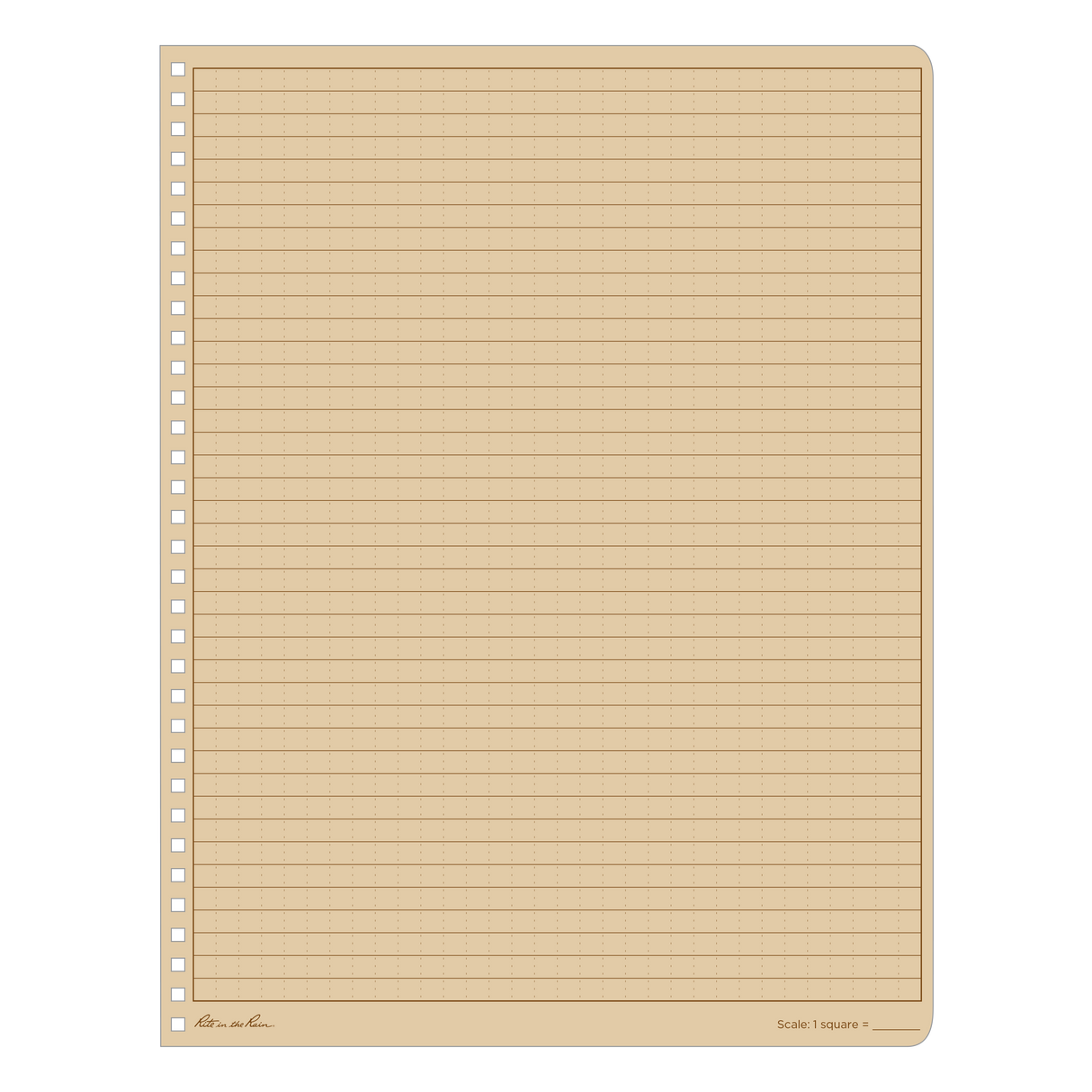 Rite in The Rain - Side Spiral Notebook 22 x 28 cm // Tan fra Rite In The Rain - billede nr. 5 hos GrejFreak.dk