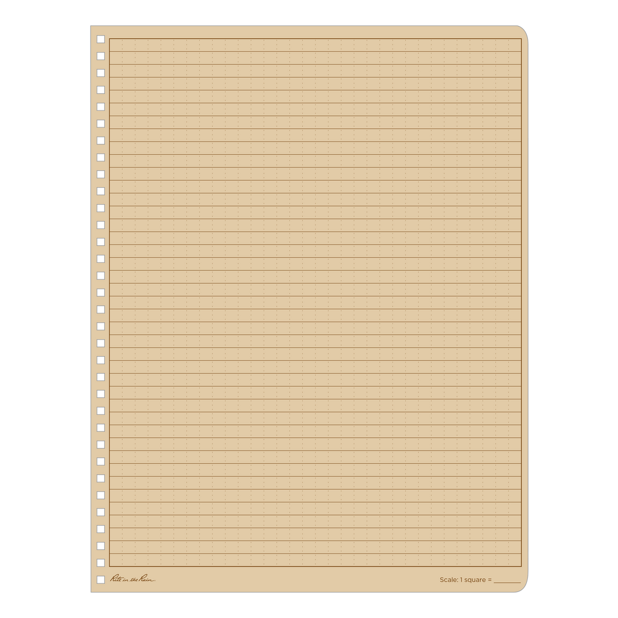 Rite in The Rain - Side Spiral Notebook 22 x 28 cm // Tan fra Rite In The Rain - billede nr. 5 hos GrejFreak.dk