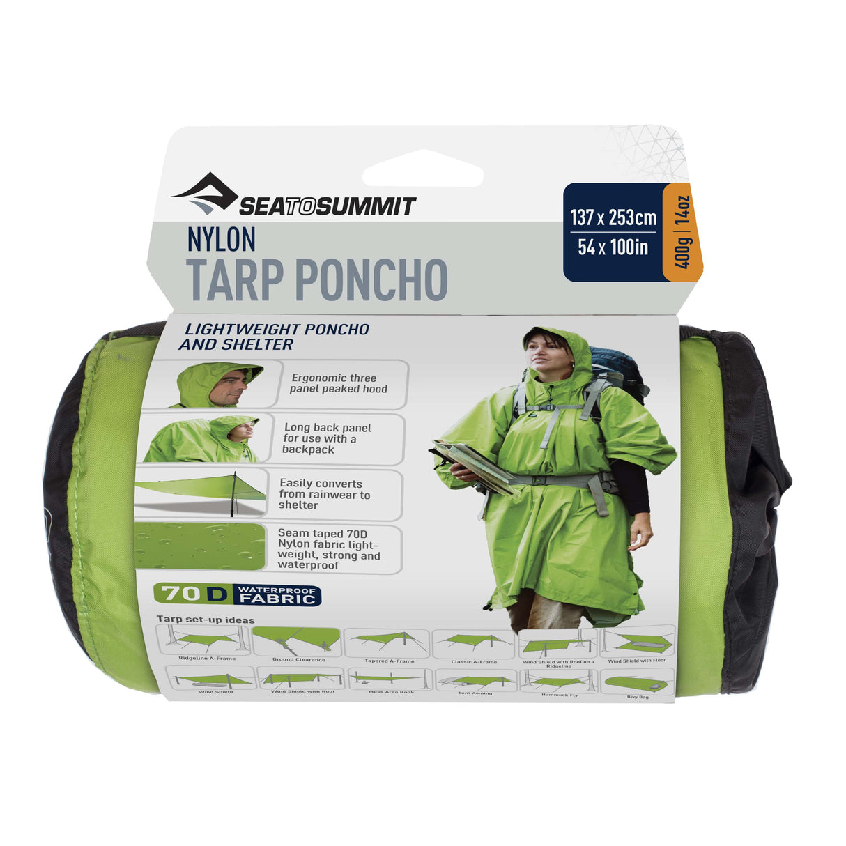Sea to Summit - Nylon Tarp Poncho // Grøn fra Sea to Summit - billede nr. 2 hos GrejFreak.dk