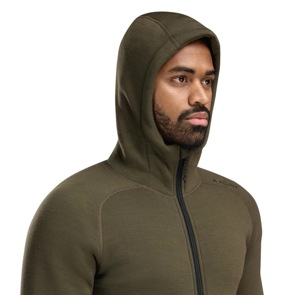 Aclima - FleeceWool Hooded Herre Jakke // Tarmac fra Aclima - billede nr. 3 hos GrejFreak.dk