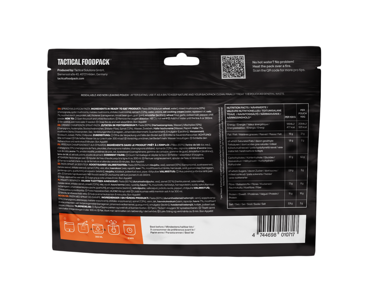 Tactical Foodpack - TF Spinach Mushroom Pasta 110g
