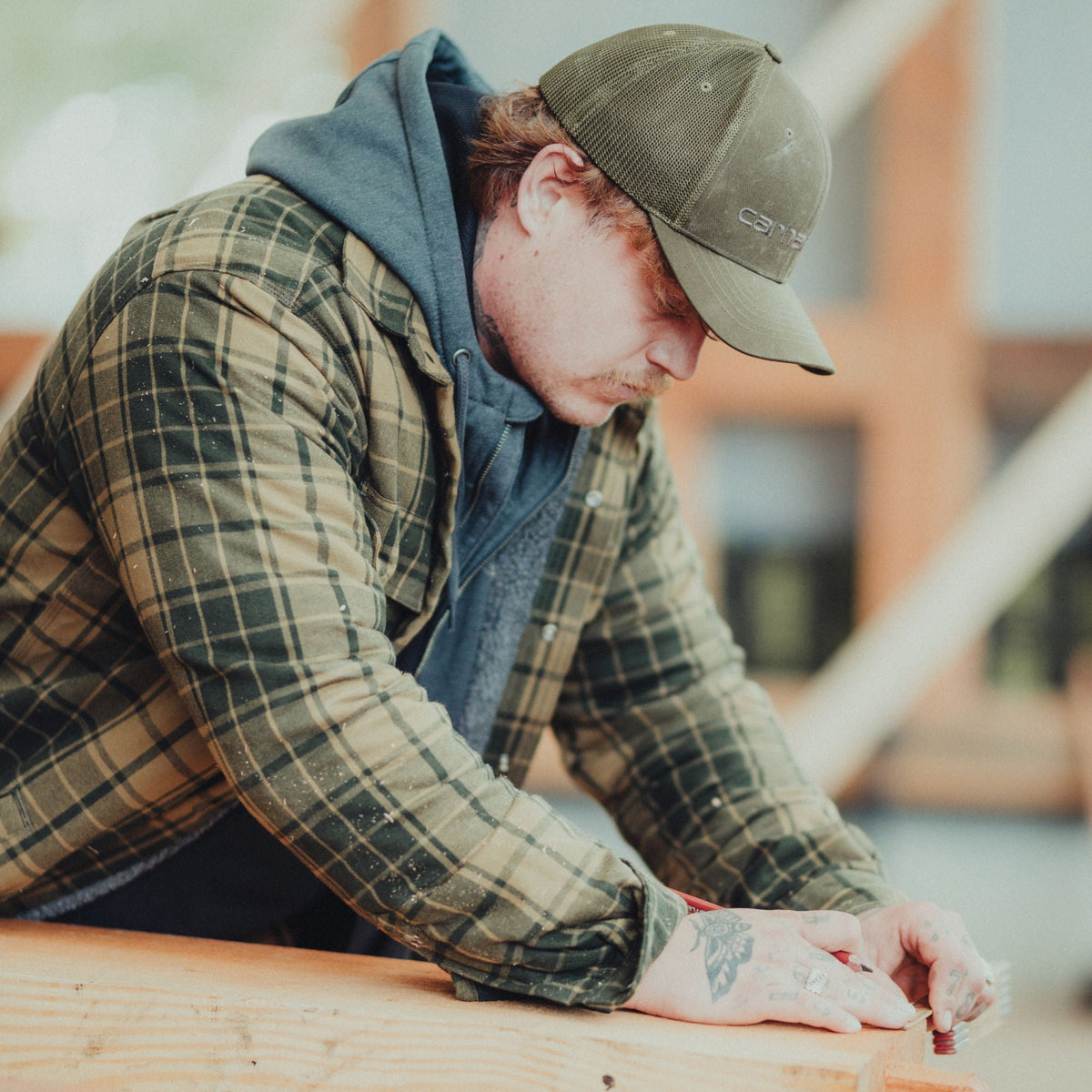 Carhartt - Flannel Sherpa Lined Skjortejakke // Night Fatigue