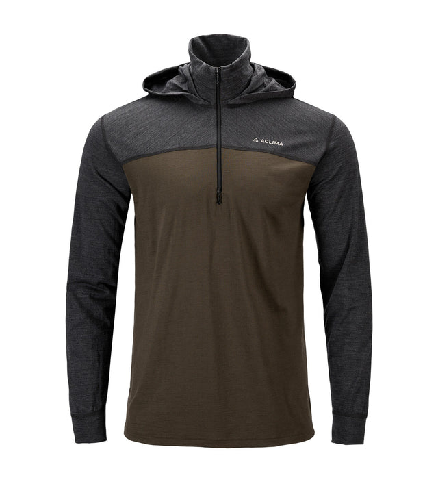 Aclima - LightWool 180 Herre Hoodie // Tarmac/Marengo fra Aclima - billede nr. 1 hos GrejFreak.dk