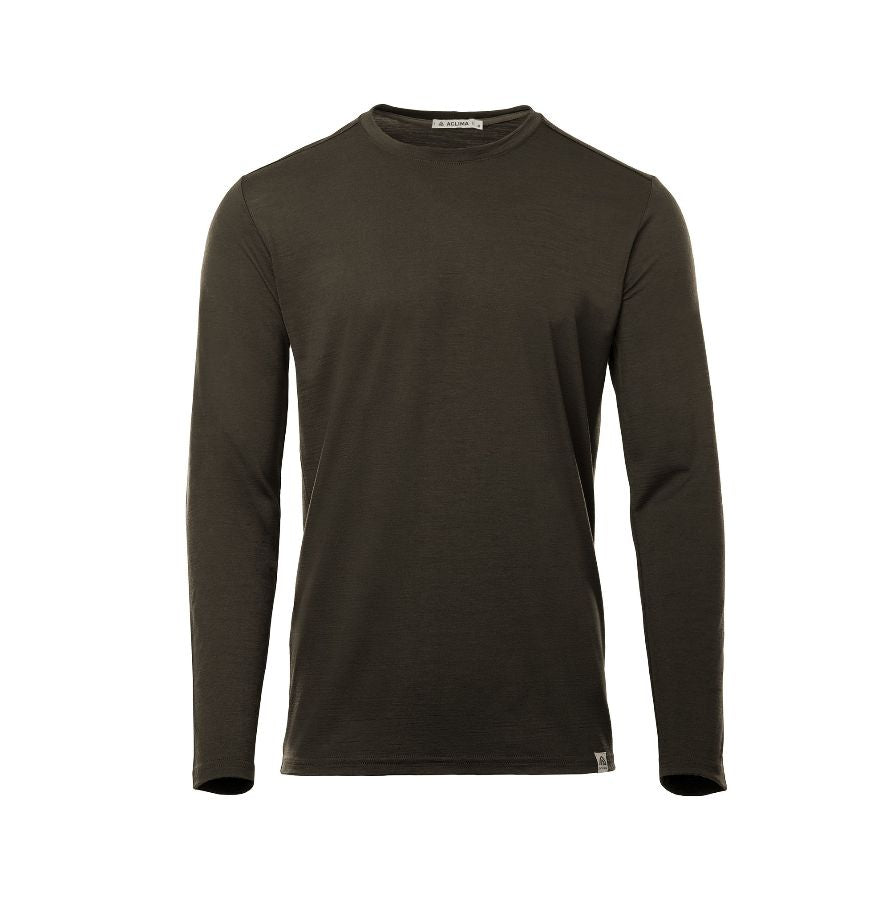 Aclima - LightWool 180g Langærmet Herre Uldtrøje // Tarmac fra Aclima - billede nr. 1 hos GrejFreak.dk