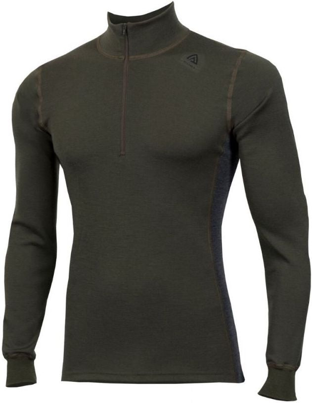Aclima - WarmWool 200g Mock Neck Herre Uldtrøje // Olivengrøn fra Aclima - billede nr. 1 hos GrejFreak.dk
