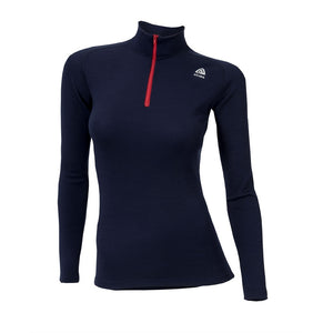Aclima - WarmWool Dame Mock Neck m. Lynlås // Mørkeblå fra Aclima - billede nr. 1 hos GrejFreak.dk