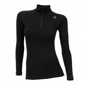 Aclima - WarmWool Dame Mock Neck m. Lynlås // Sort fra Aclima - billede nr. 1 hos GrejFreak.dk