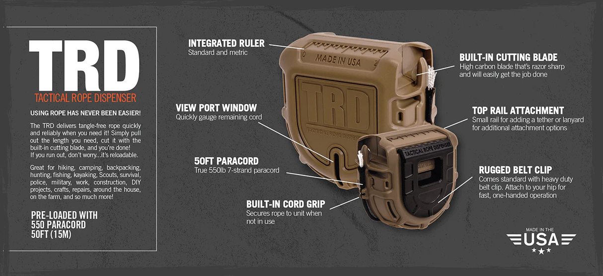 Atwood Rope MFG - TRD Taktisk Reb Dispenser 15 m // Olivengrøn fra Atwood Rope MFG - billede nr. 2 hos GrejFreak.dk