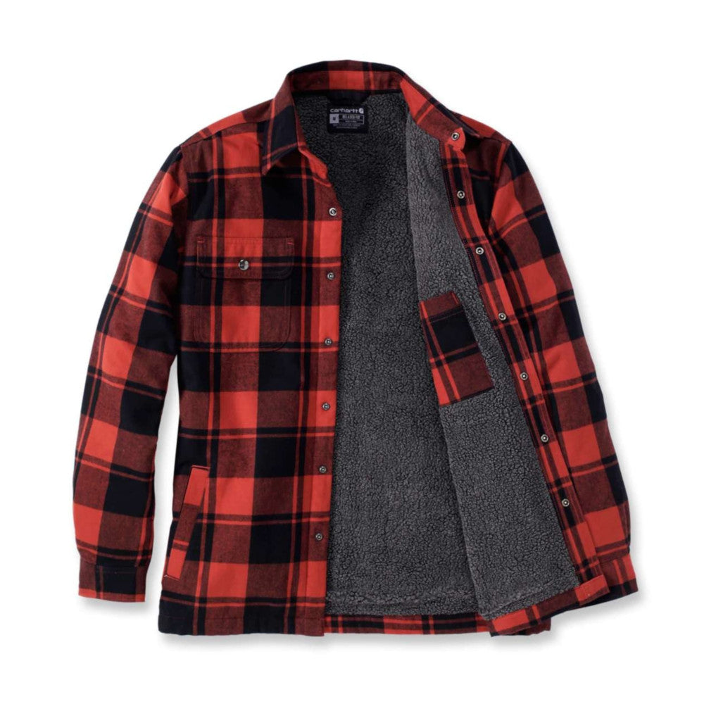 Carhartt - Flannel Sherpa-Lined Skjorte // Rød Okker fra Carhartt - billede nr. 4 hos GrejFreak.dk