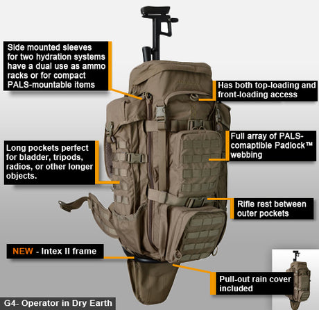 Eberlestock - G4 Operator Finskytte Rygsæk // Mørk Sand / Coyote fra Eberlestock - billede nr. 3 hos GrejFreak.dk