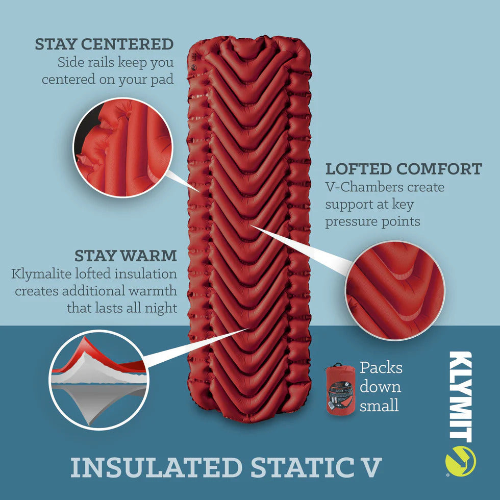 Klymit - Insulated Static V Liggeunderlag // Rød fra Klymit - billede nr. 2 hos GrejFreak.dk